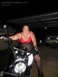 sexybbwmum posing with My bike for some new pics.