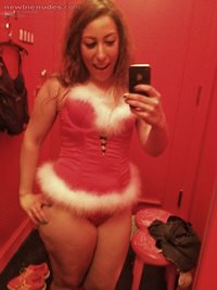 An old picture of me trying on lingerie! Let me be your Mrs. Claus?