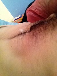 Lovely morning wank , resulted in a hot mess all on my belly .  Mmmm such r...