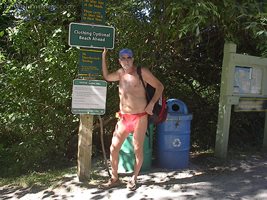 at the beach - showing off by the trail