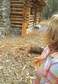 Having fun Building an all Cedar Cabin in the woods.