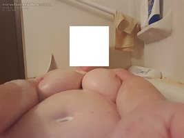 Teasing hubby from the tub