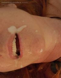 So excited she let him wank and cum on her face before licking it all up an...